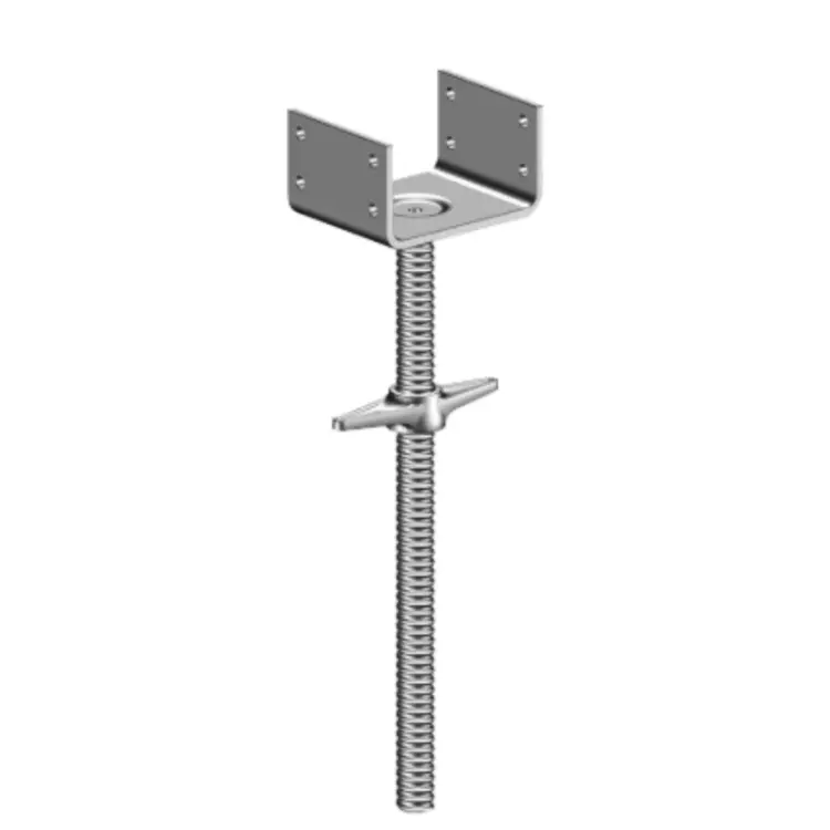 Adjustable U-Head Jack for Scaffold Shoring and Height Leveling